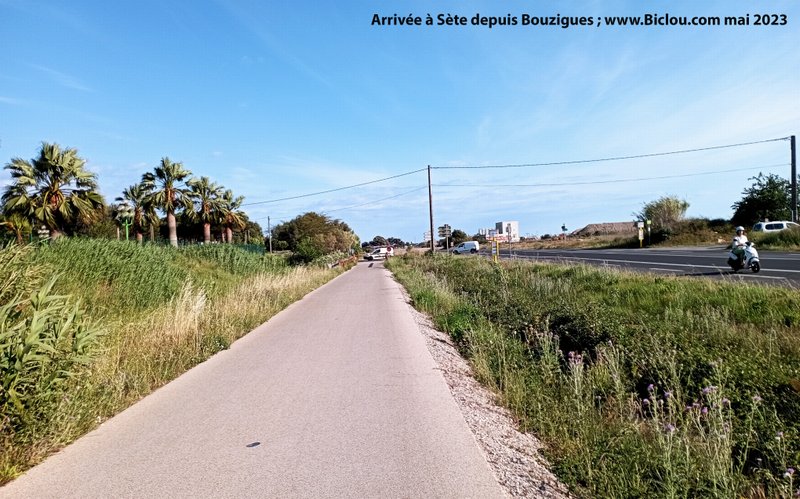 Arrivée à Sète par la piste cyclable