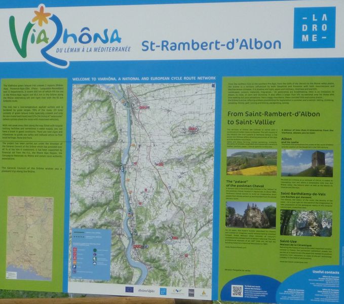 La signal&eacute;tique de la Via-Rh&ocirc;na &agrave; saint rambert d'albon