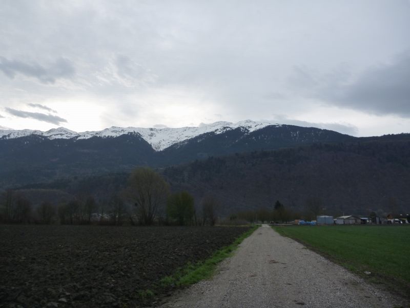 Route de la plaine des Villards entre Aiton et st Hel&egrave;ne sur isere