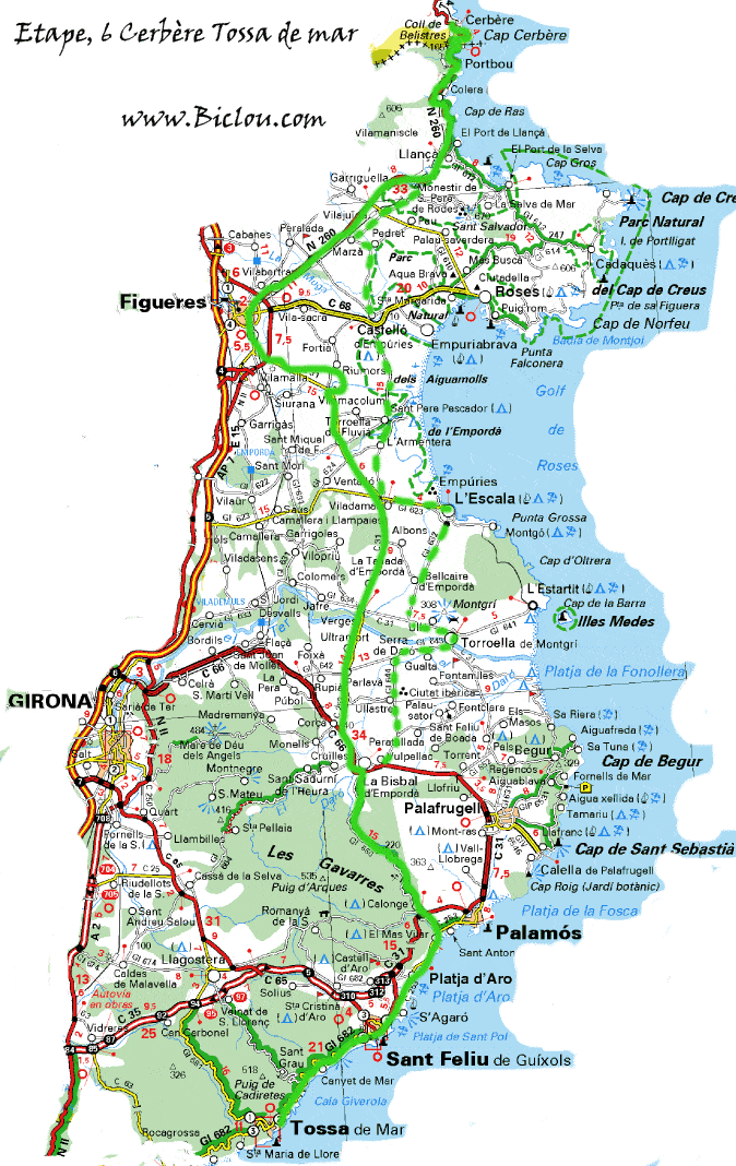 carte entr&eacute;e en espagne &agrave; bicyclette
