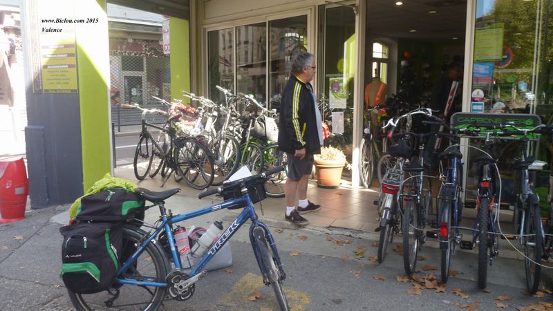 Halte chez le vélociste Carbone zéro Valence 2015