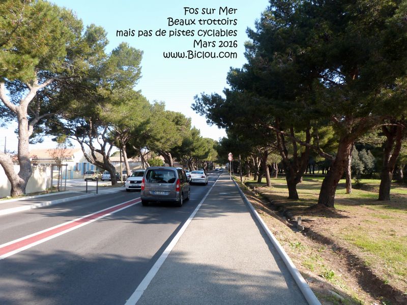 Les pistes cyclables du côté de Fos sur mer sont inexistantes