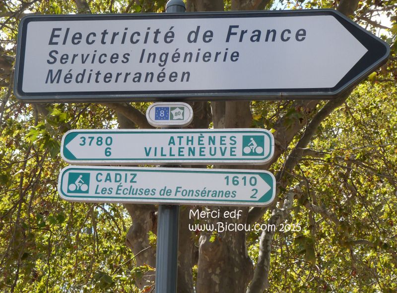 Beau Balisage Eurovélo 8 à Béziers ; Cadiz 1610 km