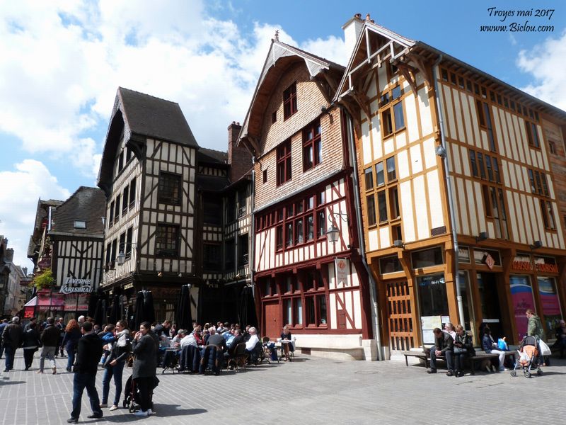 Maisons à colombages de Troyes zentrum en mai 2017