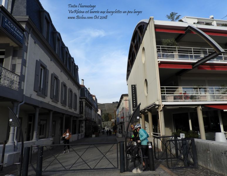De Tournon à Tain Hermitage, passage délicat pour les bicyclettes