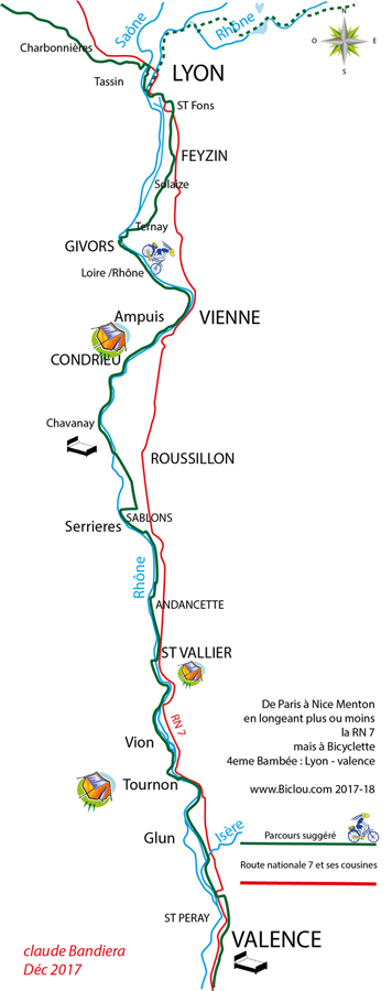 carte vélo de lyon à valence 2019