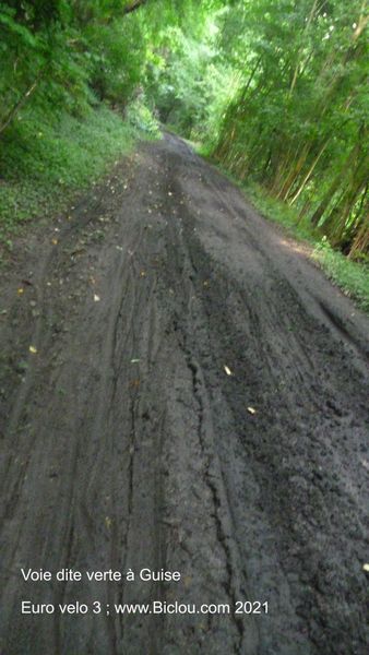Guise : Eurov&eacute;lo-3 passage tr&egrave;s tr&egrave;s boueux en foret , et encore nous fumes en &eacute;t&eacute; .. La Honte !