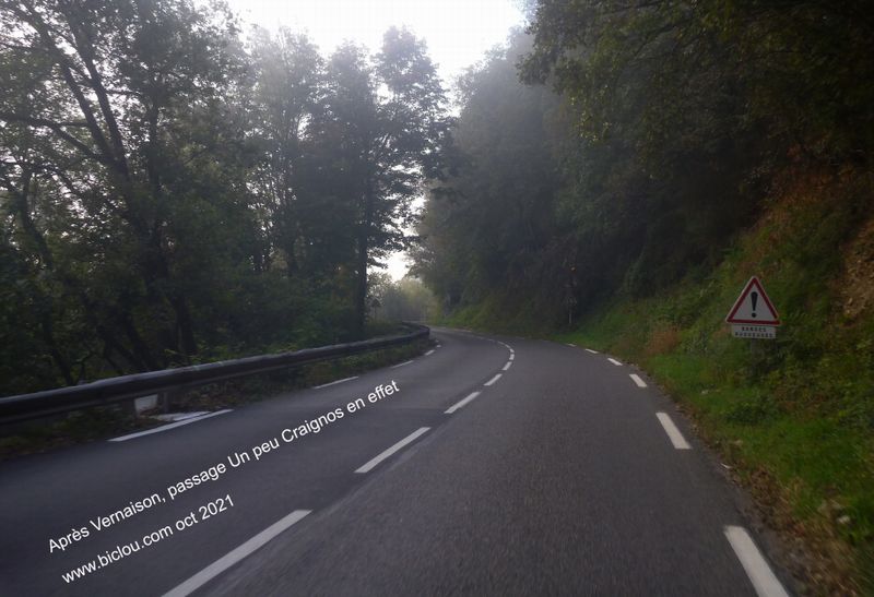 Apr&egrave;s Vernaison, tjrs sur la D 315, passage en effet un peu craignos, mais calme ce jour