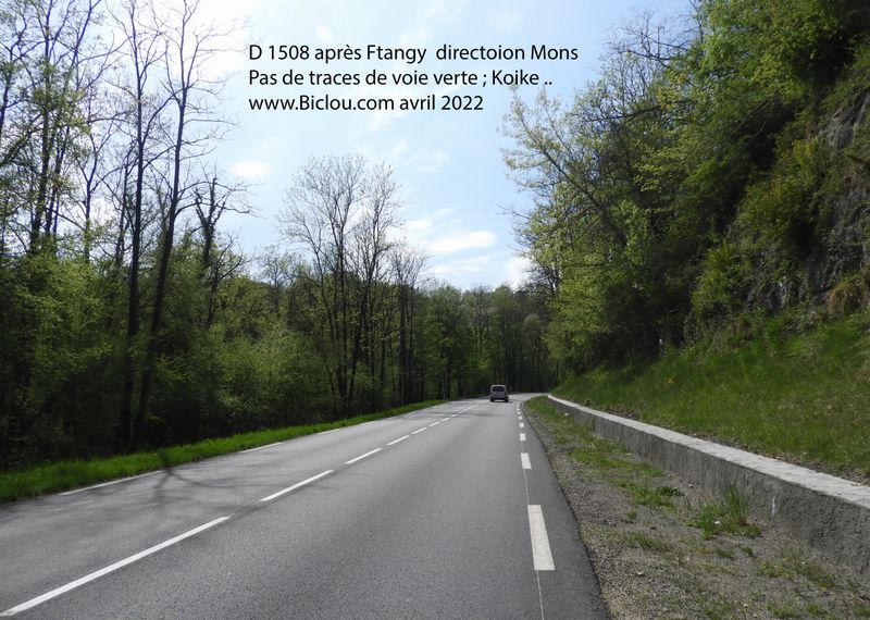 D 1508 apr&egrave;s Frangy, place Y aurait en effet, pour des bandes dites cyclables