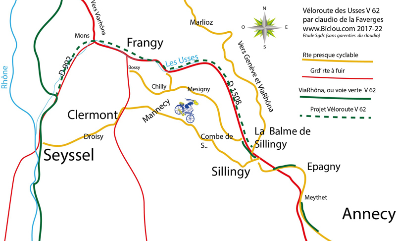 D 1508 de La Balme de Sillingy juska Frangy par une petite route champ&ecirc;tre