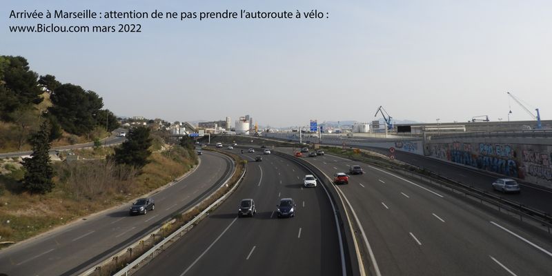 Autoroute arrivant &agrave; Marseille