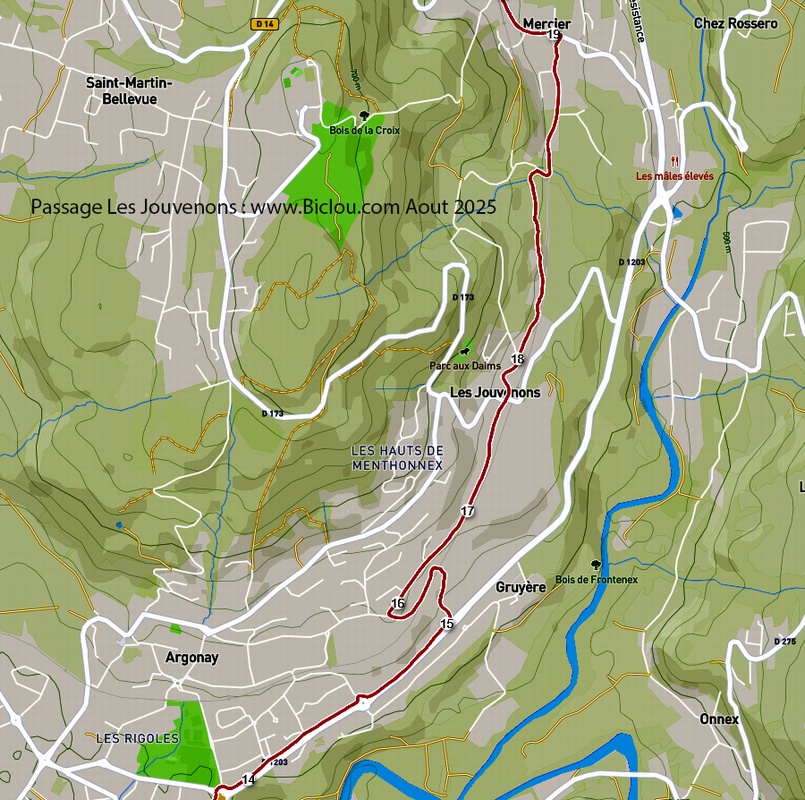 Carte-passage-Jouvenons-à-Bicyclette-sur-vélo-route-Annecy-Groisy