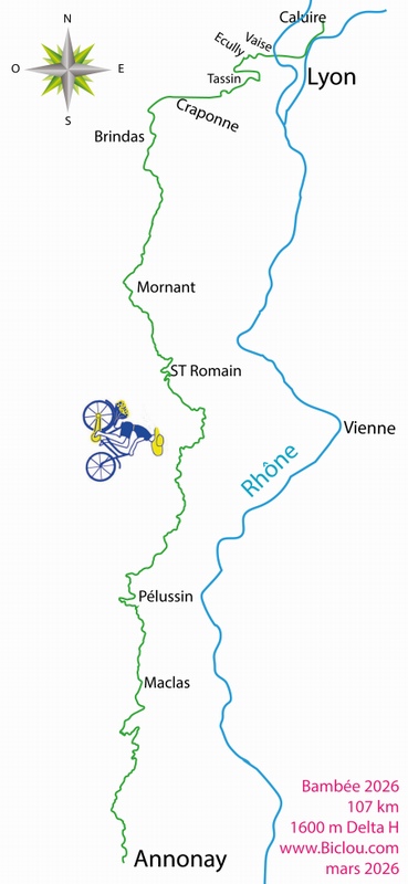 Carte Cycliste de Lyon à Annonay