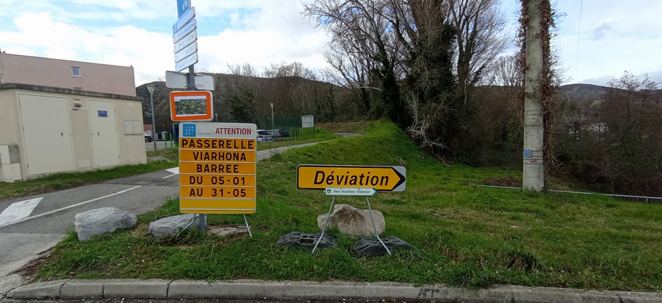 Déviation ViaRhôna, au niveau de Le-Pouzin