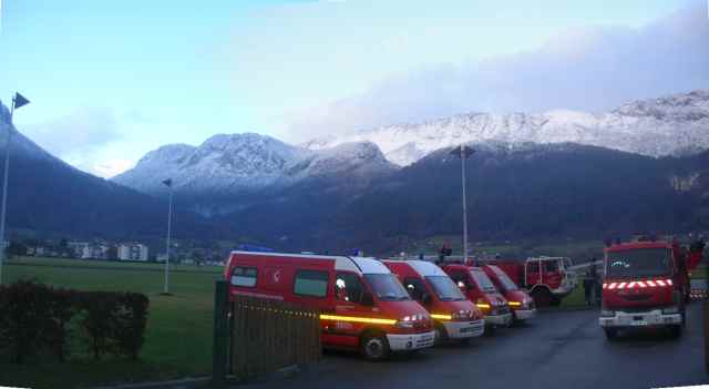 Les Pompiers de Faverges en faction, &agrave; Doussard en 2006