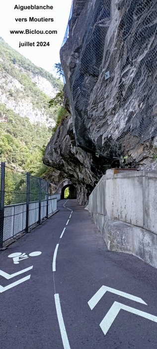 Voie verte Aigueblanche Moutiers ; passage dans les gorges de Ponserand