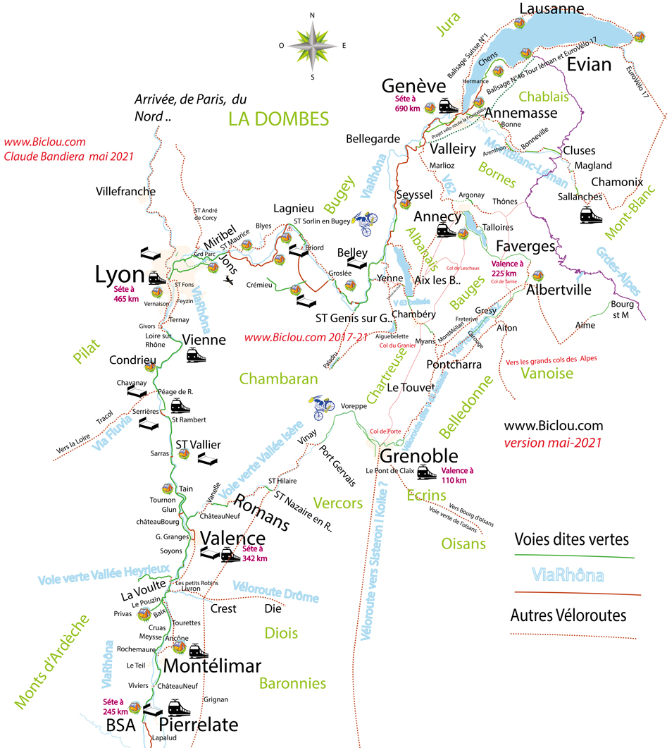 Carte-des-voies-vertes-pistes-cyclables-v&eacute;loroutes-des-Savoie-Rh&ocirc;ne-alpes-auvergne-2019
