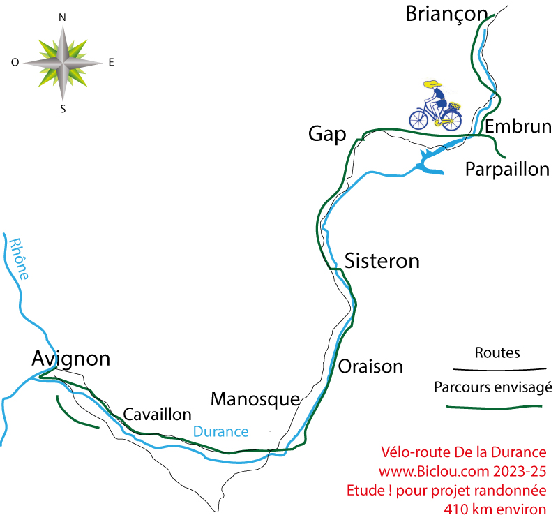Carte vélo route de la Durance par claudio 2026
